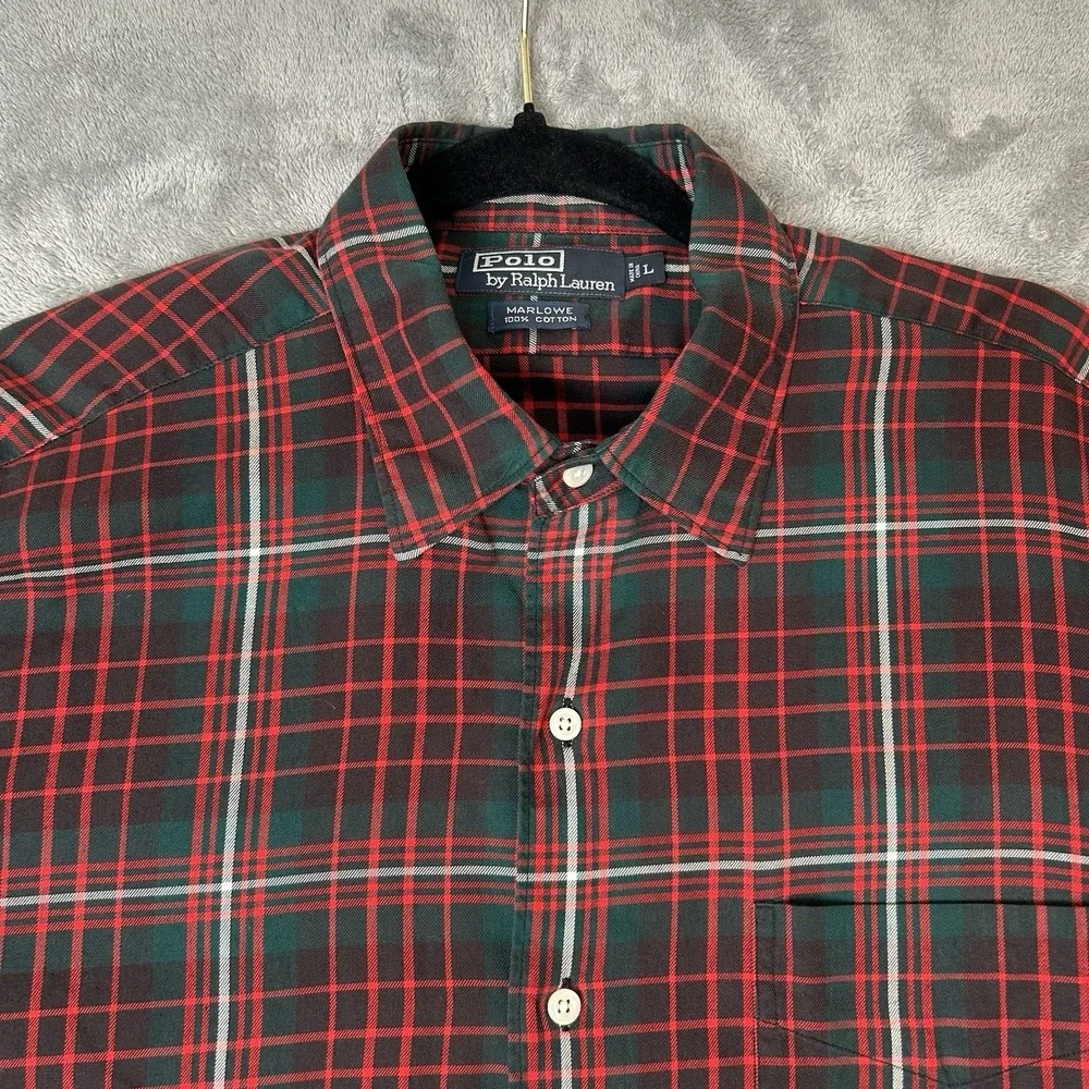 Polo Ralph Lauren Marlowe Men's Botton Up Shirt 100% Cotton Color‎ QPlaid Size L